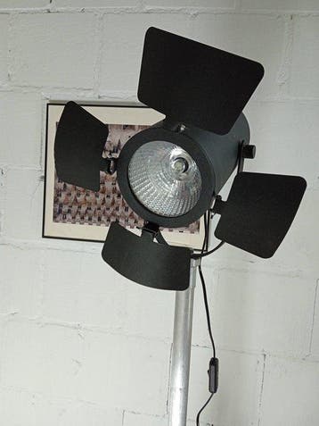 Staande lamp - Vintage Theater Studio Spotlight op Aluminium