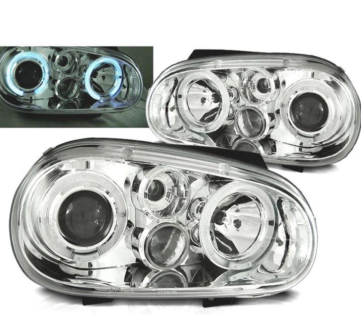 PHARES VOLKSWAGEN VW GOLF 4 ANGEL EYES CHROMÉ, Autos : Pièces & Accessoires, Éclairage, Envoi