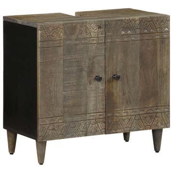 vidaXL Wastafelkast 62x33x58 cm massief mangohout, Verzenden, Nieuw