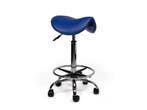 Zadelkruk Blauw - Hoge uitvoering met Voetsteun, In hoogte verstelbaar, Nieuw