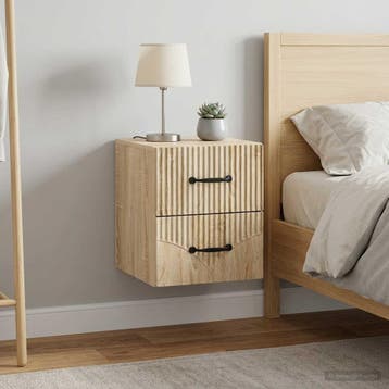 vidaXL Muurbevestigde Nachttafel 2 st Sonoma Eiken 34,5 x 33, Verzenden, Nieuw