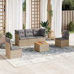 vidaXL 6-delige Loungeset met kussens poly rattan gemengd, Verzenden, Loungeset