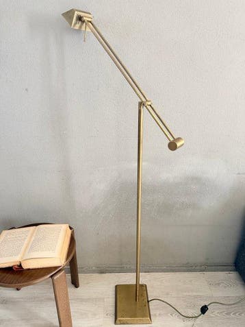 Hillebrand - Staande lamp - Messing, Glas, Metaal - Chique