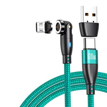 USB Type C naar Micro-USB Magnetische Oplaadkabel - 1,8, Telecommunicatie, Mobiele telefoons | Telefoon-opladers, Verzenden, Nieuw