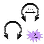 Fako Bijoux - Circular Barbell Piercing - Hoefijzer Spike -, Verzenden, Nieuw