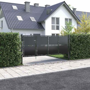 vidaXL Tuinpoort staal 350x125 cm antraciet, Tuin en Terras, Verzenden, Nieuw