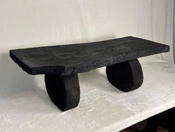 Bijzettafel - Salontafel - Shou Sugi Ban - Gemaakt in Italië