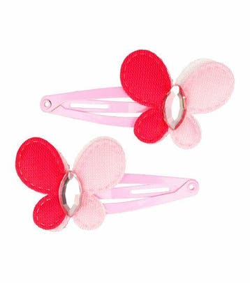 Haarspeld Klikklak 4cm - Vlinder Duo - Roze - Set van 2, Nieuw