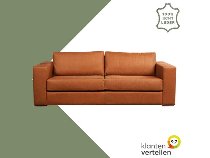 Leren bank Flow - 3 zits, Antiek en Kunst, Antiek | Meubels | Stoelen en Sofa's, Ophalen of Verzenden