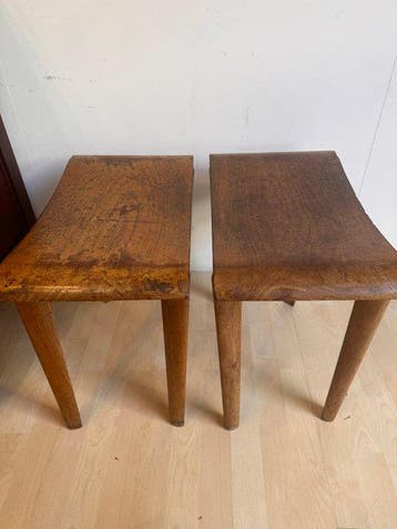 Kruk (2) - hard hout - Landelijk antiek