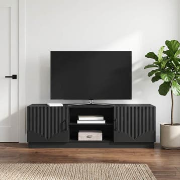 vidaXL TV Kast Zwart 150 x 31 x 47 cm Bewerkt hout, Verzenden, Nieuw