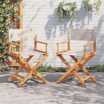 vidaXL Regisseursstoelen 2 st inklapbaar stof crèmewit, Verzenden, Nieuw