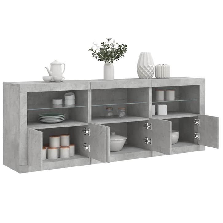 vidaXL Dressoir met LED-verlichting 181,5x37x67 cm, Huis en Inrichting, Kasten | Dressoirs, Nieuw, Verzenden