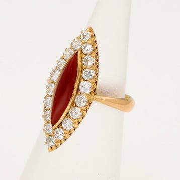 Bague - 19,2 carats Or rose Diamant (Naturelle) - Agaat, Nieuw