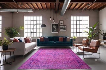 Roze designer vintage - Vloerkleed - 275 cm - 165 cm - met