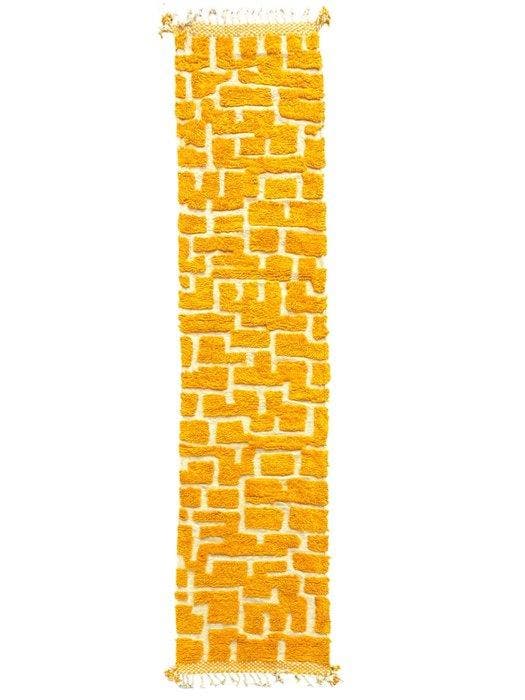 Marokkaanse gele loper van wol - Vloerkleed - 410 cm - 90 cm, Huis en Inrichting, Stoffering | Tapijten en Vloerkleden