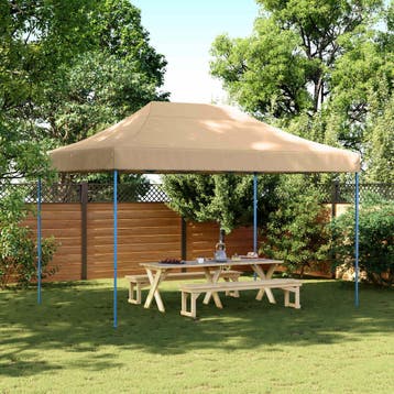 vidaXL Partytent 279 x 410 x 315 cm Beige Oxford Stof, Verzenden, Nieuw