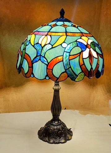 Tafellamp - Tiffany-stijl lamp - Glas-in-lood