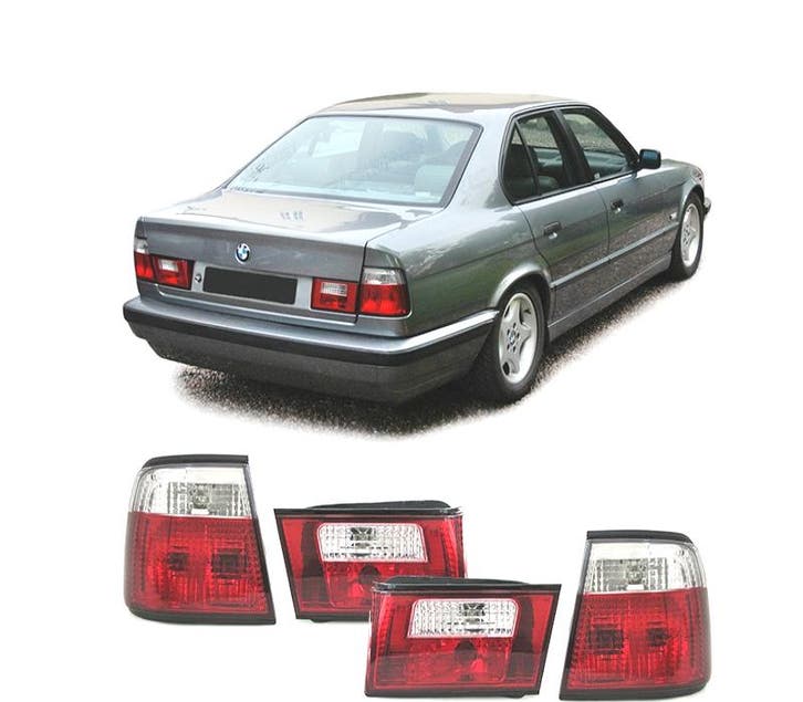 FEUX ARRIÈRE POUR BMW SÉRIE 5 E34 88-95 ROUGE CHROMÉ, Autos : Pièces & Accessoires, Éclairage, Envoi