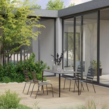 vidaXL 5-delige Tuinset staal donkergrijs, Verzenden, Nieuw, Tuinset