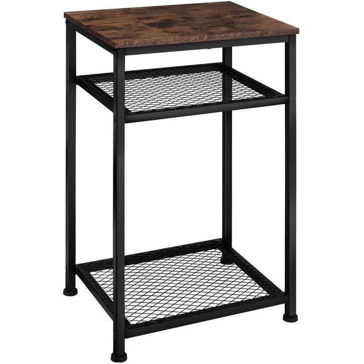 tectake Bijzettafel York 45,5x36x75,5cm - Industrieel hout d, Huis en Inrichting, Tafels | Bijzettafels, Verzenden