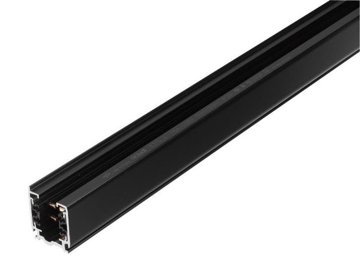 Global 3-Fase-Rail zwart 2 meter, Huis en Inrichting, Lampen | Plafondlampen, Nieuw, Metaal, Verzenden