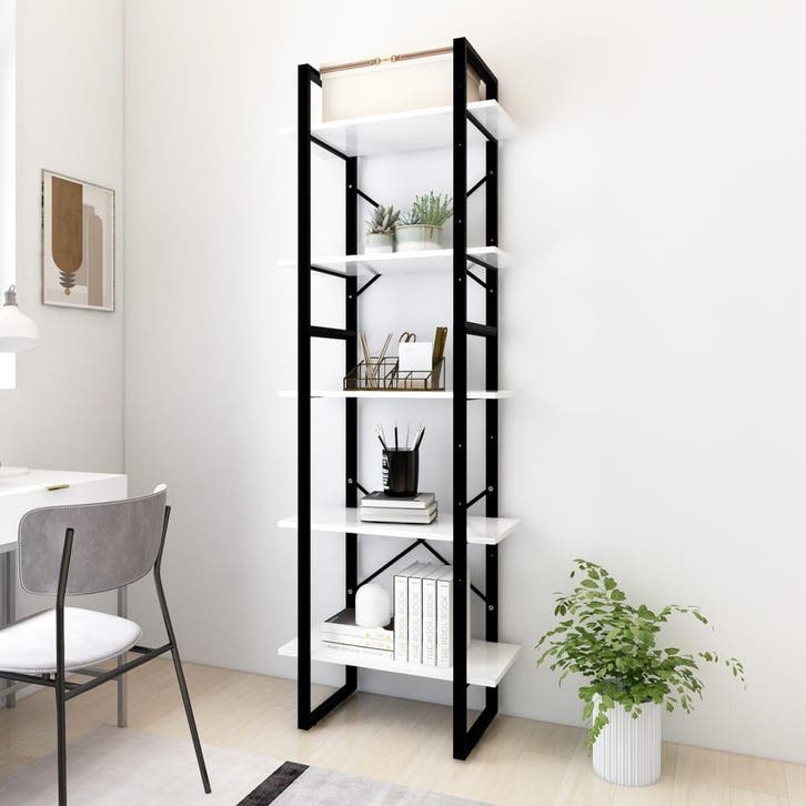 vidaXL Boekenkast met 5 schappen 60x30x175 cm bewerkt hout, Huis en Inrichting, Kasten | Boekenkasten, Nieuw, Verzenden
