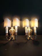 Wandlamp (2) - Verguld messing, Verguld brons - Set Rococo