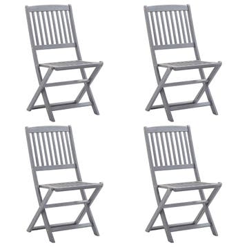 vidaXL Klapstoelen 4 stuks van massief acaciahout, Verzenden, Nieuw