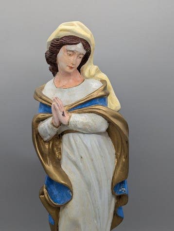 Figuur - Marienfigur – Madonna auf Weltkugel - 54 cm - Hout