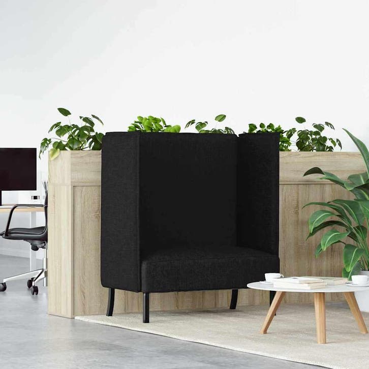 vidaXL Hoog rugbank / zetel 101cm Zwart Stof, Huis en Inrichting, Zetels | Zetels, Nieuw, Verzenden