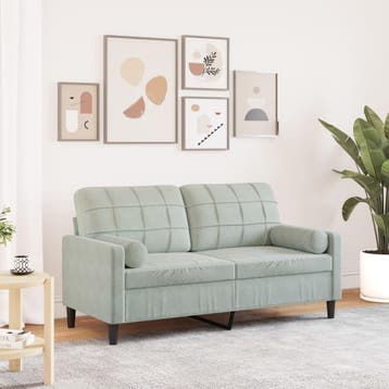 vidaXL Tweezitsbank / zetel met sierkussens 140 cm fluweel, Verzenden