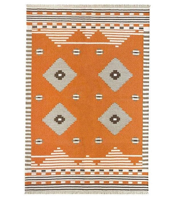 Kilim Kayseri oranje - Vloerkleed - 230 cm - 160 cm, Huis en Inrichting, Stoffering | Tapijten en Vloerkleden