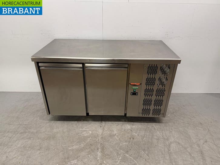 Acier inoxydable Tecnodom Comptoir réfrigéré 2 portes 142 cm, Zakelijke goederen, Horeca | Keukenapparatuur, Verzenden