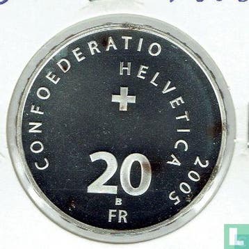 Zwitserland 20 franc 2005 (PROOF) 100th Anniversary Gene..., Verzenden, Losse munt