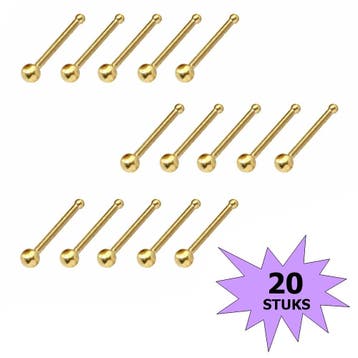 Fako Bijoux - Neuspiercing - Stud - Staafje RVS - Staal -, Handtassen en Accessoires, Piercings, Verzenden, Nieuw