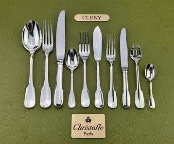 Christofle - Tafelservies voor 12 (127) - Cluny - Verzilverd, Antiek en Kunst