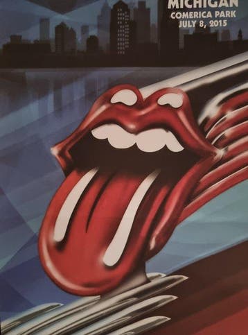Anonymous - Cartel Rolling Stones gira Zip Code 2015 Detroit
