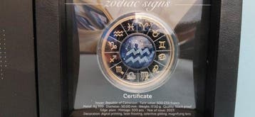 Kameroen. 500 Francs 2023, Aquarius, Silver .999 - 17.50gr., Postzegels en Munten