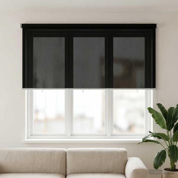 vidaXL Buitenrolgordijn 90% UV-blok Zwart 140 x 140 cm HDPE, Verzenden