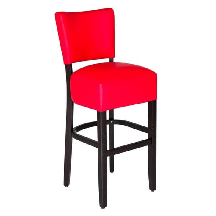 Barkruk | TARA | Kunstleer/Hout | Red | Wengé Frame |, Zakelijke goederen, Horeca | Keukenapparatuur, Nieuw in verpakking, Verzenden