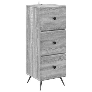vidaXL Ladekast Grijs sonoma 33 x 34,5 x 90 cm Bewerkt hout, Verzenden, Nieuw