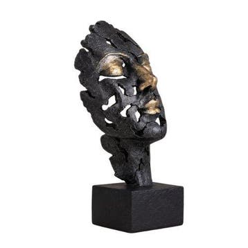sculptuur, Contemporary Openwork Face Sculpture – Abstract