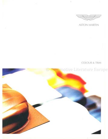 2011 ASTON MARTIN KLEURENKAART BROCHURE ENGELS, Nieuw