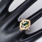 Ring - 14 karaat Geel goud - 2.76ct. tw. Saffier - Diamant, Nieuw