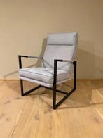 Leren fauteuil Square, Kenia leer Azul - Outlet, Nieuw, Ophalen of Verzenden, 50 tot 75 cm, Industrieel, Modern