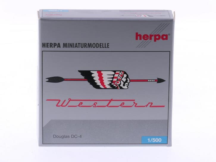Schaal 1:500 Herpa 514729 Western Airlines Douglas DC-4 R..., Hobby en Vrije tijd, Modelbouw | Vliegtuigen en Helikopters, Zo goed als nieuw