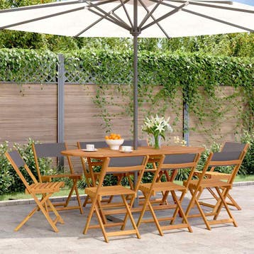 vidaXL Opklapbare stoelen, 8 stuks, antracietkleurige stof, Tuin en Terras, Verzenden, Nieuw