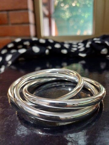 Sans prix de réserve - Bracelet Argent - Bracelet à trois, Handtassen en Accessoires