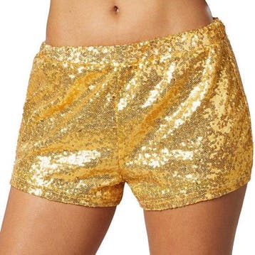 2dekans | Dressforfun Pailletten-short goud L -, Ophalen of Verzenden